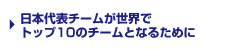 日本代表チームが世界でトップ１０のチームとなるために