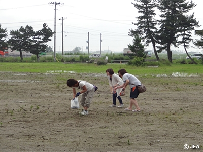 ［復興支援活動報告]　閖上スポーツ少年団が被災後初めて閖上小学校で練習