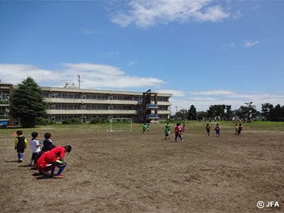 ［復興支援活動報告]　閖上スポーツ少年団が被災後初めて閖上小学校で練習