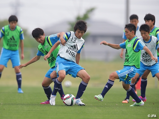 U-15日本代表候補 実践練習で戦術理解を深める