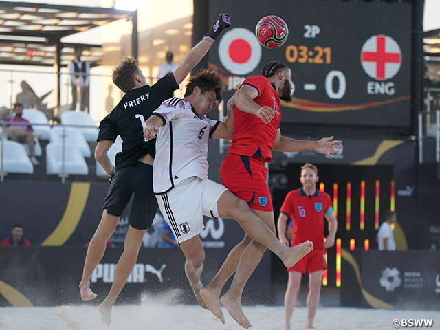 【Match Report】ビーチサッカー日本代表 NEOM Beach Soccer Cup ビーチサッカーイングランド代表に勝利しグループステージ2連勝