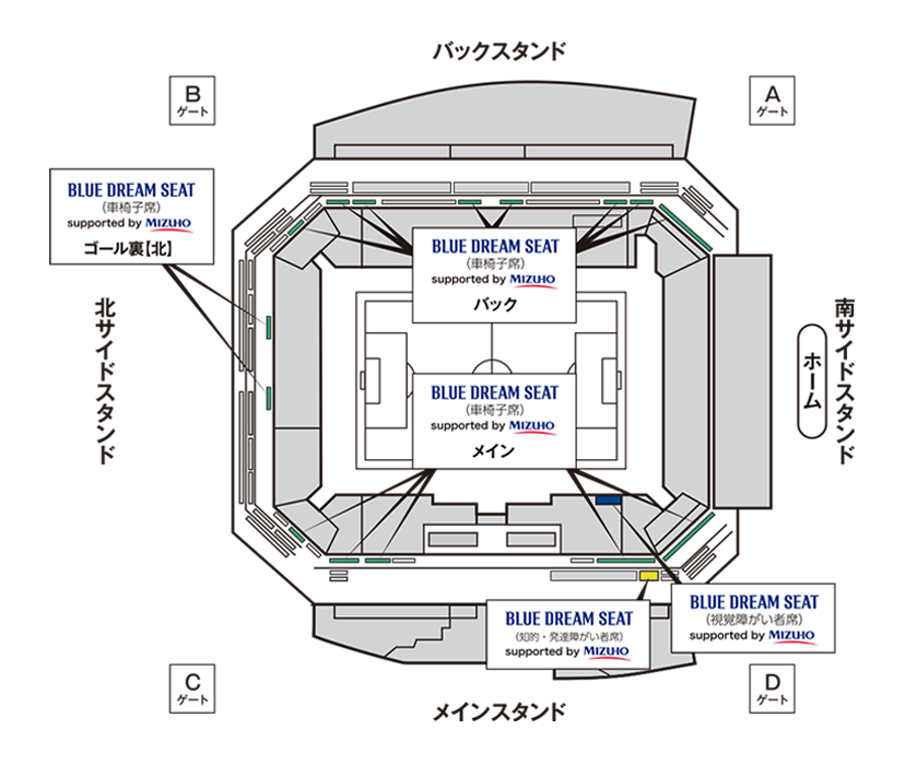 視覚障がい者席 席割図